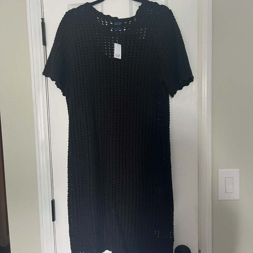 GAP Black Crochet Dress
